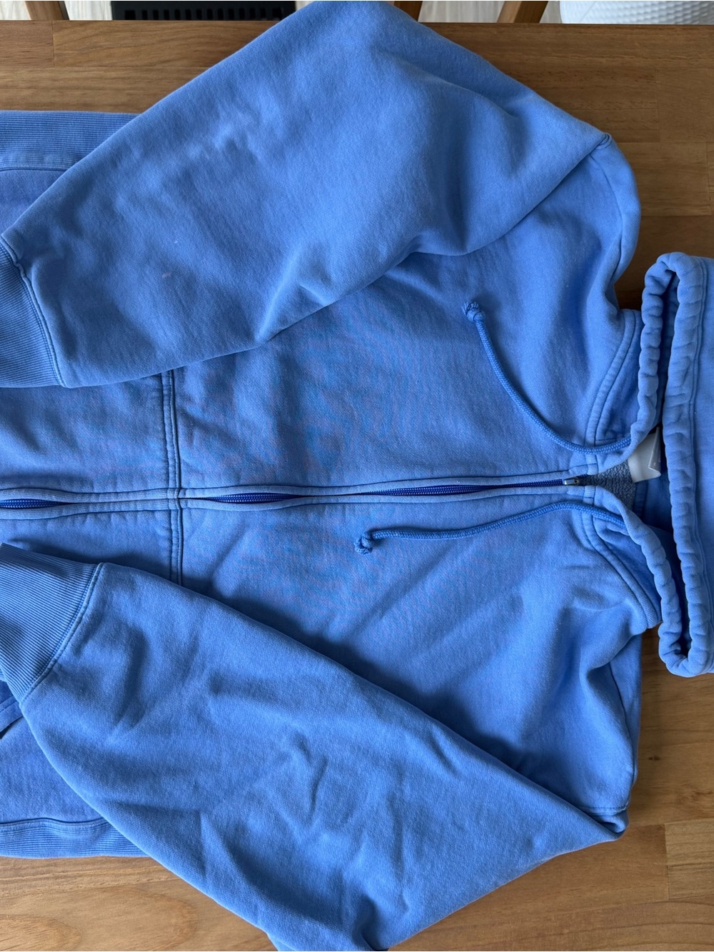 Stack of Aritzia Cozy Sweatshirts - Blue, Tan, Taupe, Gray - Picture 4 of 11